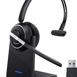 Wireless Black Headset with USB Adapter